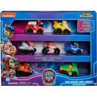 Paw Patrol : Der Mighty Kinofilm, 7-teiliges Pup Squad Racers-Geschenkset mit Liberty-Spielzeugauto, geeignet für Kinder ab 3 Jahren, Fahrzeug-Set, PAW Patrol, 3 Jahr(e), Kunststoff, Mehrfarbig