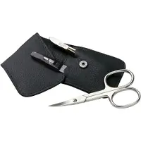 Erbe Maniküre Taschenetui mit Druckknopf Serie Siena, Schwarz, 3- tlg. - 9018