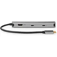 Nedis CCBW64230AT02, USB 3.2 Gen 1 (3.1 Gen 1) Type-C, 100 W, 5000 Mbit/s, Anthrazit, 4K Ultra HD, 60 Hz