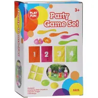 Playfun Partyspielset Set 2 Verspielt mit 4 Plastikeiern, Löffeln und Sandsäcken