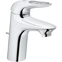 GROHE Eurostyle Einhand-Waschtischbatterie, S-Size, Ausladung 110mm, Zugstangen-Ablaufgarnitur, Zero, offener Hebelgriff, 23564003