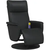 vidaXL Massagesessel mit Fußteil Schwarz Kunstleder