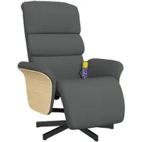 vidaXL Massagesessel mit Fußteil Dunkelgrau Stoff