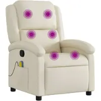 vidaXL Massagesessel Creme Kunstleder