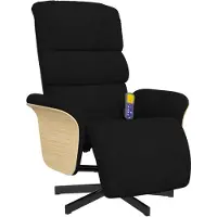 vidaXL Massagesessel mit Fußteil Schwarz Stoff