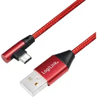 Logilink CU0146, 1 m, USB A, USB C, USB 2.0, Rot