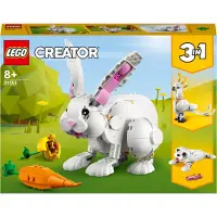 LEGO 31133 Creator 3in1 Weißer Hase Tierspielzeug Set mit Hasen-, Robben- und Papageienfiguren, Baustein-Konstruktionsspielzeug für Kinder ab 8 Jahren