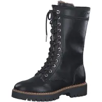 s.Oliver Damen Winterstiefel/ Schnürstiefel/ under the knee Stiefel Schwarz Kunstleder Größe: 40