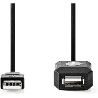 Nedis CCGL60EXTBK100 Aktives USB-Kabel USB 2.0 USB-A Stecker auf Buchse 10 m PVC