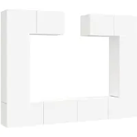 The Living Store 6-tlg. TV-Schrank-Set Weiß Holzwerkstoff