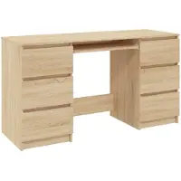 The Living Store Schreibtisch Sonoma-Eiche 140x50x77 cm Holzwerkstoff