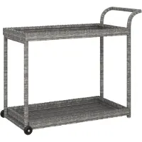 The Living Store Barwagen Grau 100x45x83 cm Poly Rattan