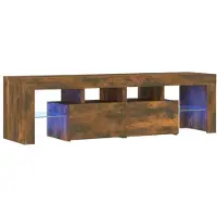 The Living Store TV-Schrank mit LED-Leuchten Räuchereiche 140x36,5x40 cm