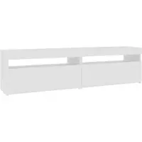 The Living Store TV-Schränke 2 Stk. mit LED-Leuchten Weiß 75x35x40 cm