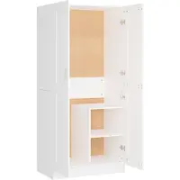 The Living Store Kleiderschrank Weiß 82,5x51,5x180 cm Holzwerkstoff