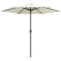 The Living Store Sonnenschirm mit Aluminium-Mast 270 x 246 cm Sandweiß