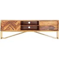 The Living Store TV-Schrank 140 x 30 x 45 cm Massivholz