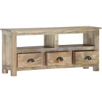 The Living Store TV-Schrank 110x30x50 cm Massivholz Mango