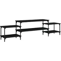 The Living Store TV-Schrank Schwarz 197x35x52 cm Holzwerkstoff