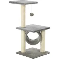The Living Store Katzen-Kratzbaum Sisal 65 cm Grau