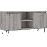 The Living Store TV-Schrank Grau Sonoma 104x35x50 cm Holzwerkstoff