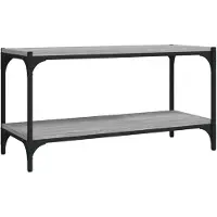 The Living Store TV-Schrank Grau Sonoma 80x33x41 cm Holzwerkstoff und Stahl