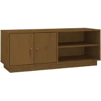 The Living Store TV-Schrank Honigbraun 105x34x40 cm Massivholz Kiefer