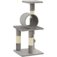 The Living Store Katzen-Kratzbaum Sisal 65 cm Grau