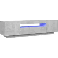 The Living Store TV-Schrank mit LED-Beleuchtung Betongrau 160x35x40 cm