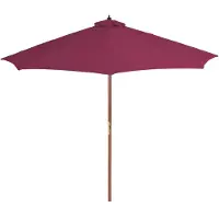 The Living Store Sonnenschirm mit Holz-Mast 300 cm Bordeauxrot