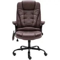 The Living Store Bürostuhl mit Massagefunktion Dunkelbraun Wildleder-Optik