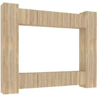 The Living Store 8-tlg. TV-Schrank-Set Sonoma-Eiche Holzwerkstoff