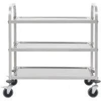 The Living Store 3-Stufiger Servierwagen 95x45x83,5 cm Edelstahl