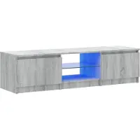 The Living Store TV-Schrank mit LED-Leuchten Grau Sonoma 140x40x35,5 cm