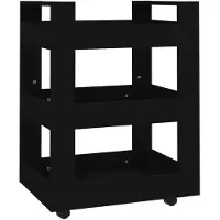 The Living Store Küchenwagen Schwarz 60x45x80 cm Holzwerkstoff