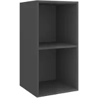 The Living Store TV-Wandschrank Hochglanz-Grau 37x37x72 cm Holzwerkstoff