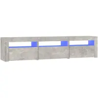 The Living Store TV-Schrank mit LED-Leuchten Betongrau 180x35x40 cm