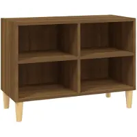 The Living Store TV-Schrank mit Massivholz-Beinen Braun Eiche-Optik 69,5x30x50cm