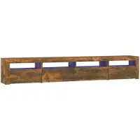 The Living Store TV-Schrank mit LED-Leuchten Räuchereiche 240x35x40 cm