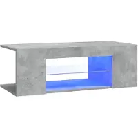 The Living Store TV-Schrank mit LED-Leuchten Betongrau 90x39x30 cm