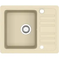 The Living Store Granitspüle Einzelbecken Beige