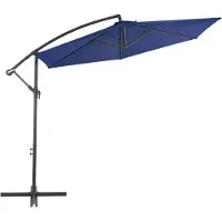 The Living Store Ampelschirm mit Alu-Mast 300 cm Blau