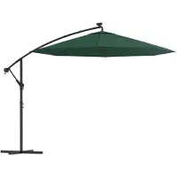 The Living Store Sonnenschirm Ampelschirm mit LED-Beleuchtung 300 cm Metallmast