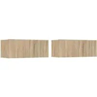 The Living Store TV-Schränke 2 Stk. Sonoma-Eiche 80x30x30 cm Holzwerkstoff
