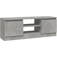 The Living Store TV-Schrank mit Tür Betongrau 102x30x36 cm