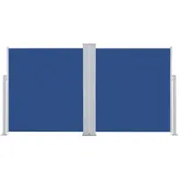 The Living Store Ausziehbare Seitenmarkise Blau 160 x 600 cm