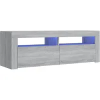 The Living Store TV-Schrank mit LED-Leuchten Grau Sonoma 120x35x40 cm