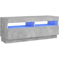 The Living Store TV-Schrank mit LED-Beleuchtung Betongrau 100x35x40 cm