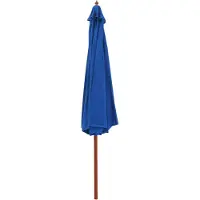 The Living Store Sonnenschirm mit Holzmast 350 cm Blau