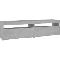 The Living Store TV-Schränke 2 Stk. mit LED-Leuchten Betongrau 75x35x40 cm